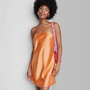 Orange strapless dress wild fable